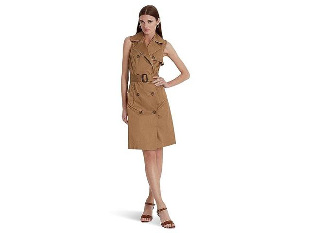 Lauren Ralph Lauren Petite Micro-Sanded Twill Sleeveless Dress (New ) Women's Clothing Product Image