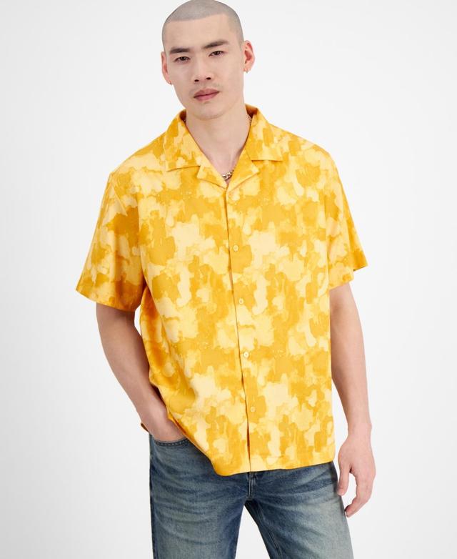 Mode of One Mens Relaxed-Fit Printed Button-Down Camp Shirt, Created for Macys Product Image