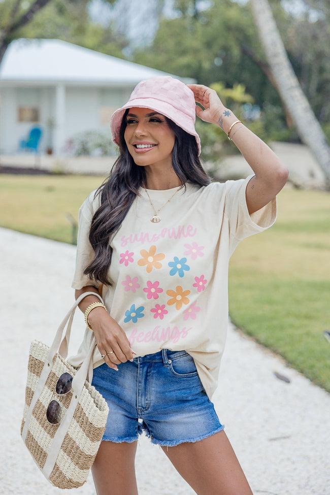 Sunshine Feelings Ivory Oversized Graphic Tee Product Image