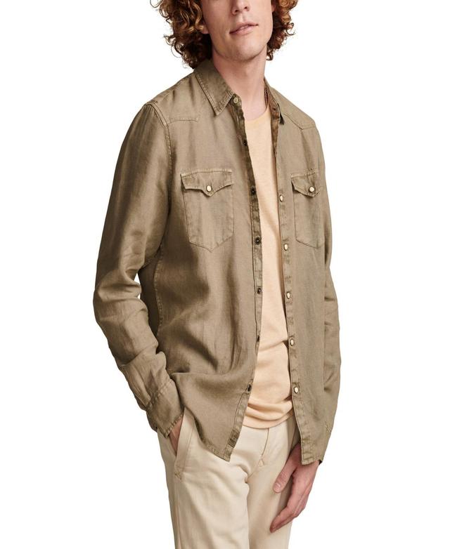 Men's Linen Western Long Sleeve Shirt Product Image