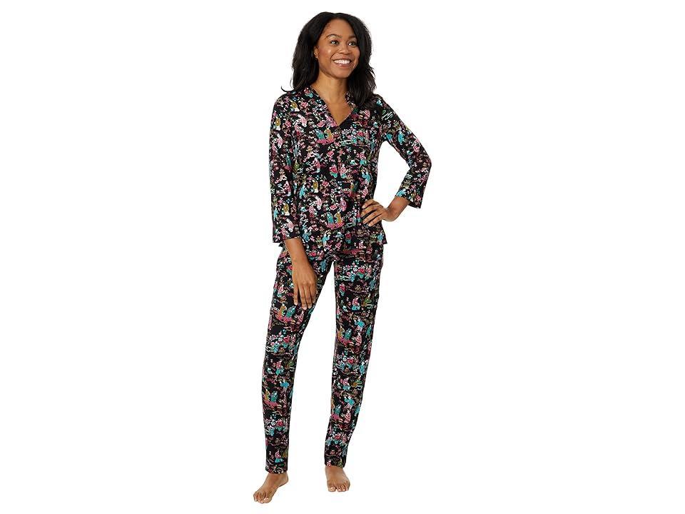 N by Natori Ren Cozy Knit Mandarin PJ Multi) Women's Pajama Product Image