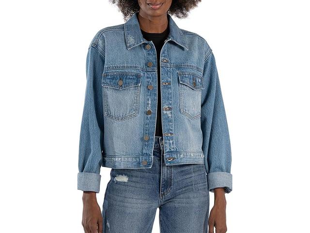 KUT from the Kloth Dolly Crop Jacket Frt Flap Pockets (Grateful) Women's Jacket Product Image