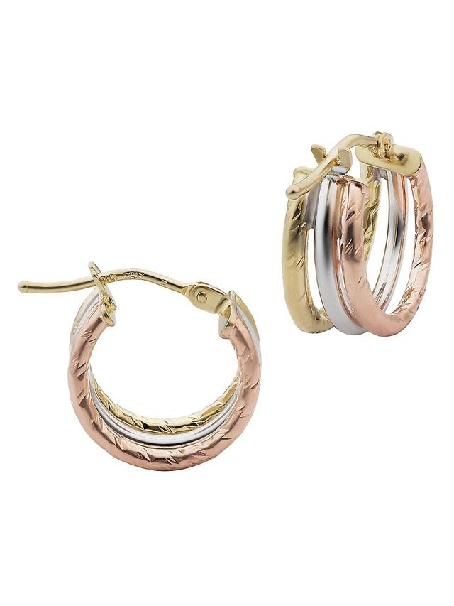 Womens 14K Yellow Gold Unity Mini Hoops Product Image