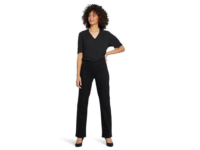 NYDJ Pull-On Bailey Relaxed Straight Rinse (Black Rinse) Women's Jeans Product Image