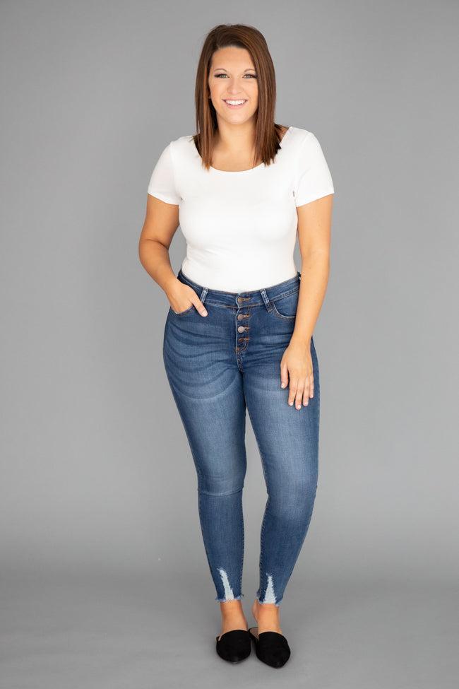 Gianna Distressed Medium Wash Jeans FINAL SALE Product Image