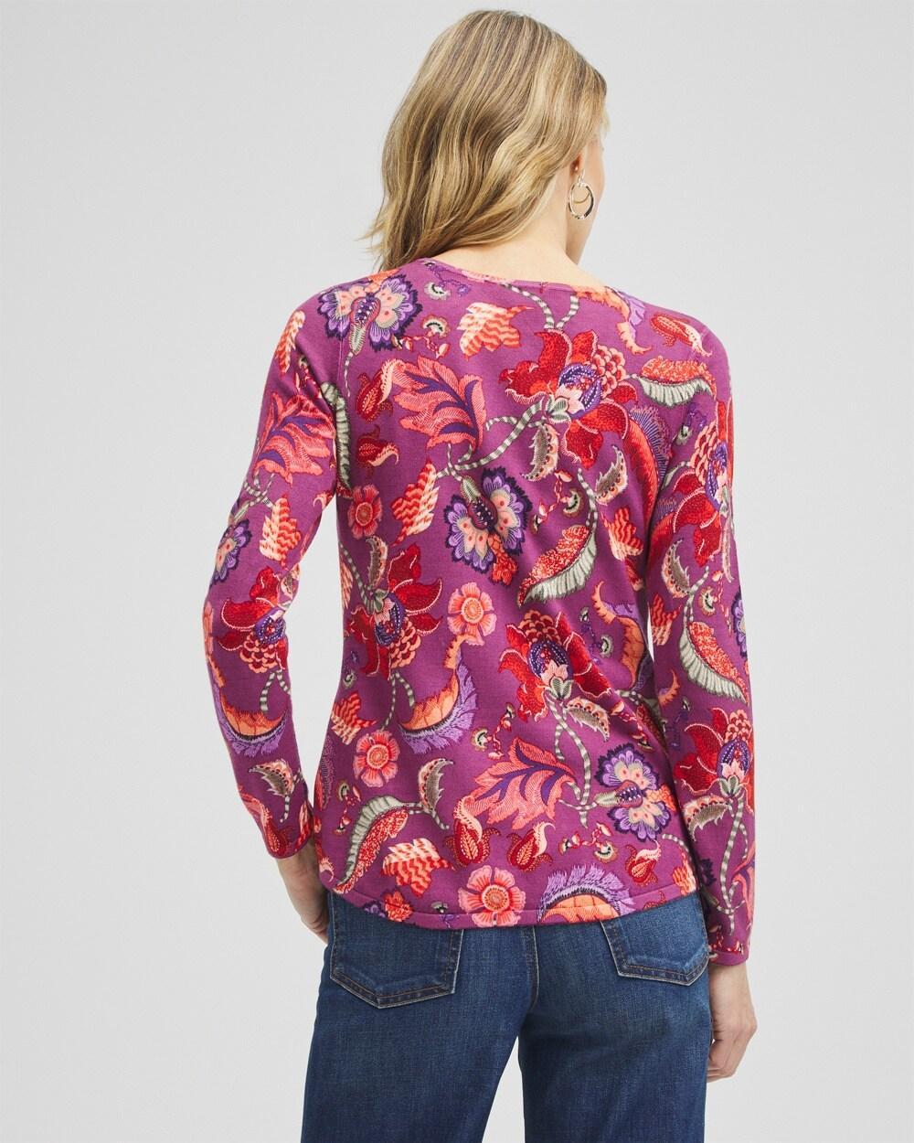 Spun Rayon Floral V-neck Pullover Product Image