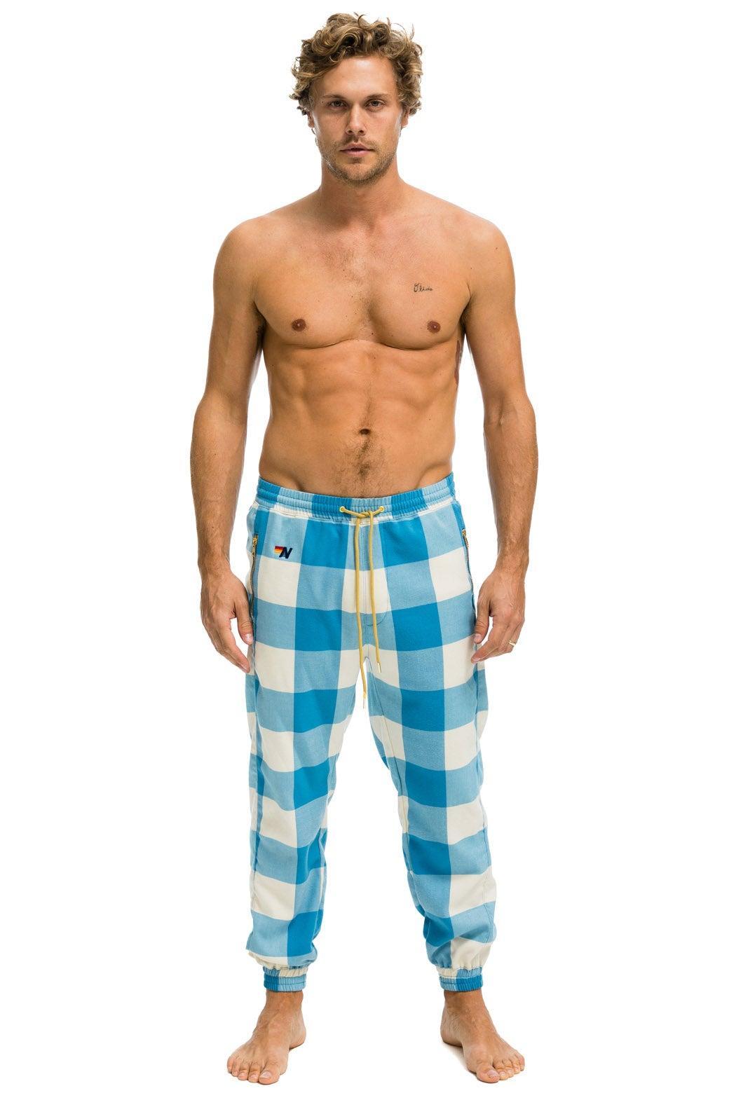 MEN'S PLAID LODGE PANT - SKY PLAID Male Product Image