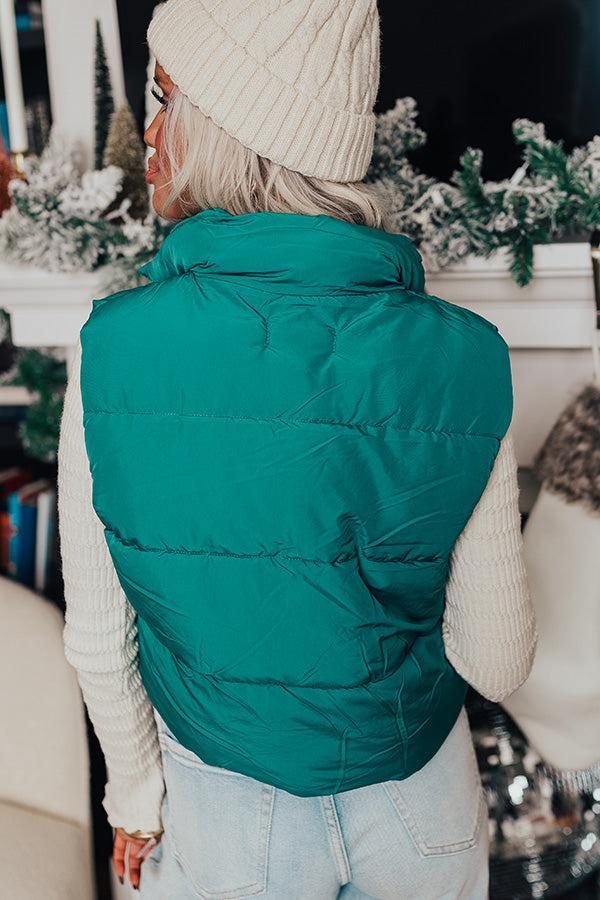 Morning Escape Puffer Vest In Green Product Image