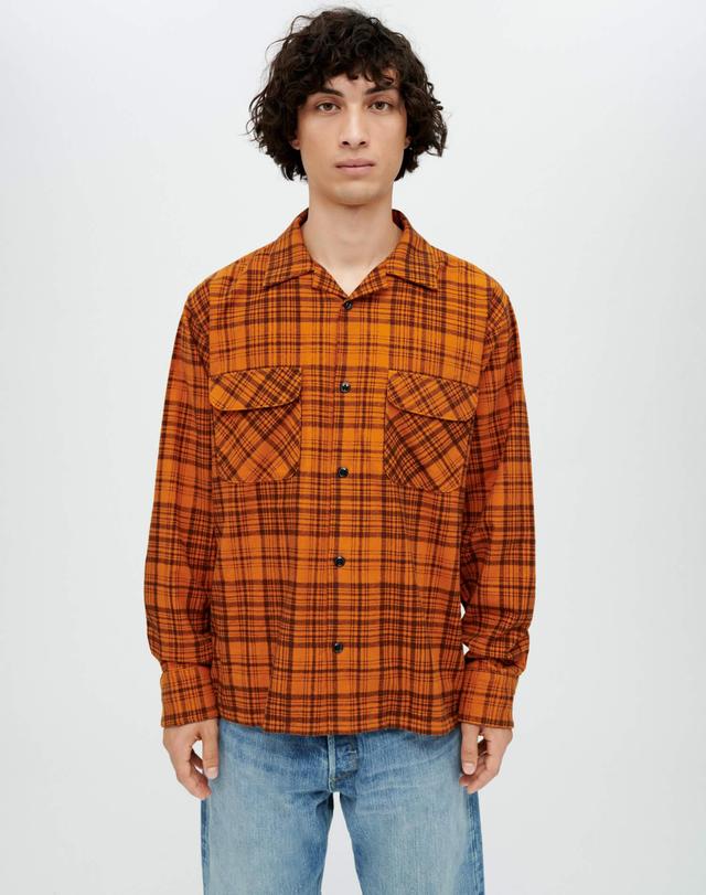 50s Plaid Straight Bottom Shirt - Marmalade Charcoal Product Image