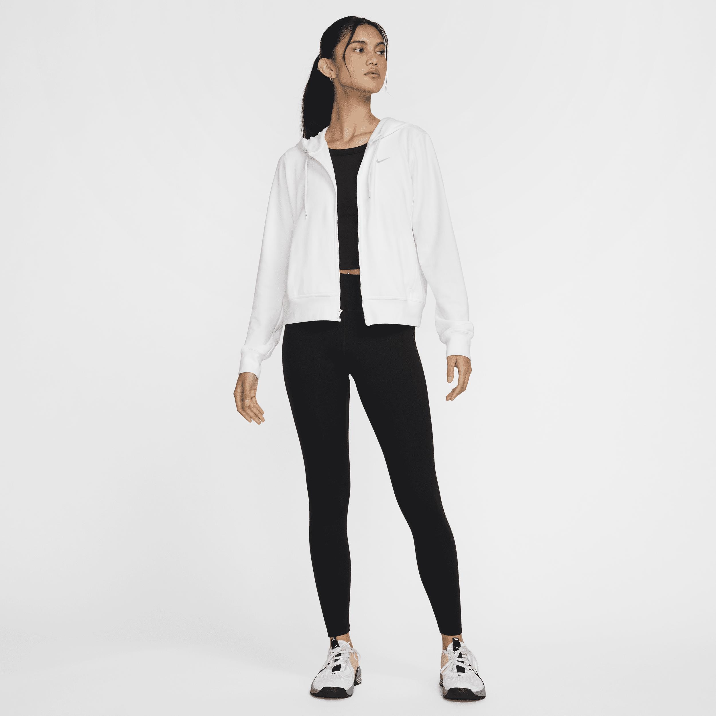 Womens Nike One Dri-FIT Full-Zip Hoodie White Product Image