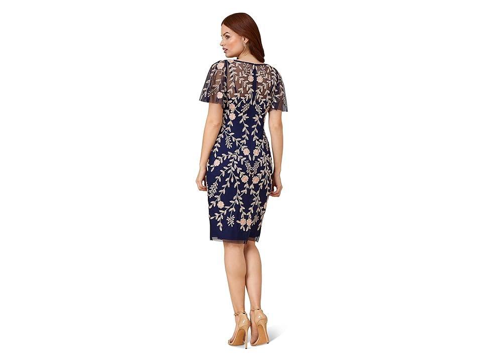 Adrianna Papell Floral Beaded Sheath Dress Product Image