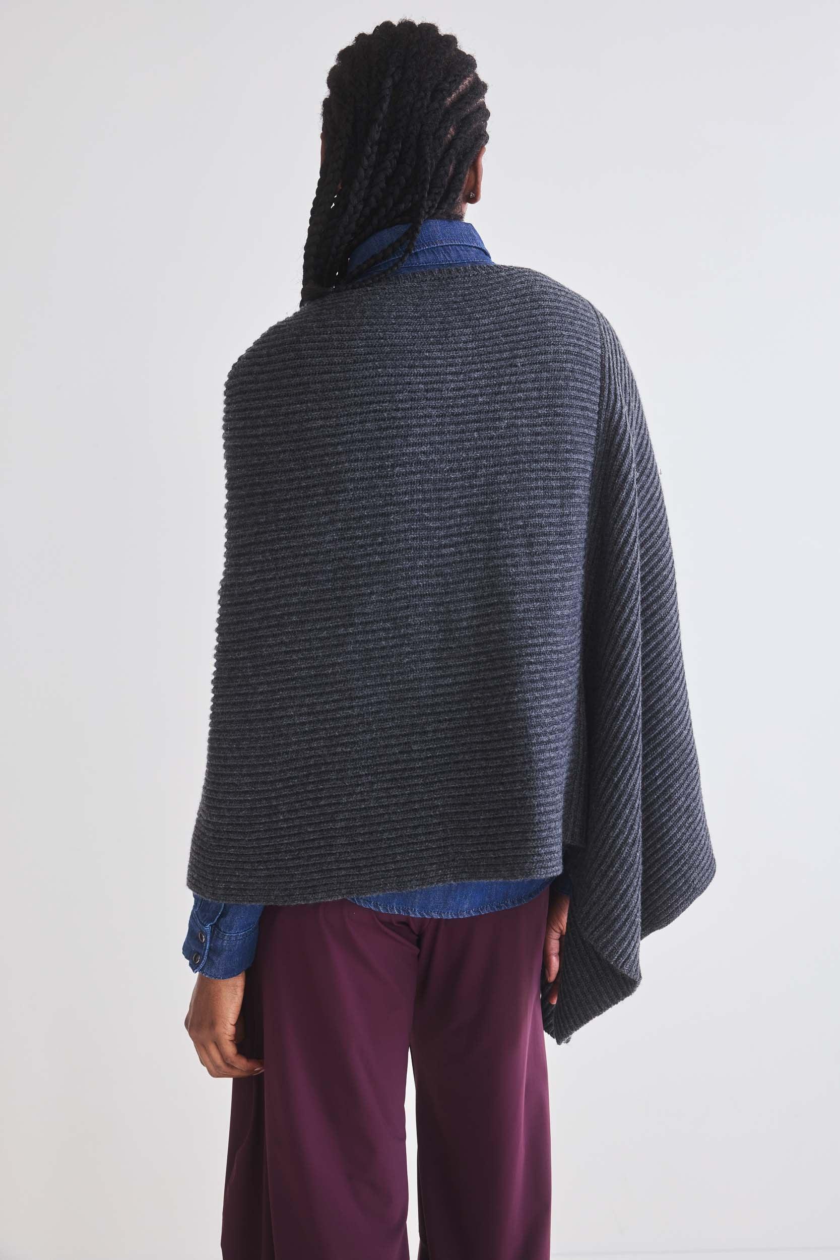 The Ribbed Knit Poncho Product Image