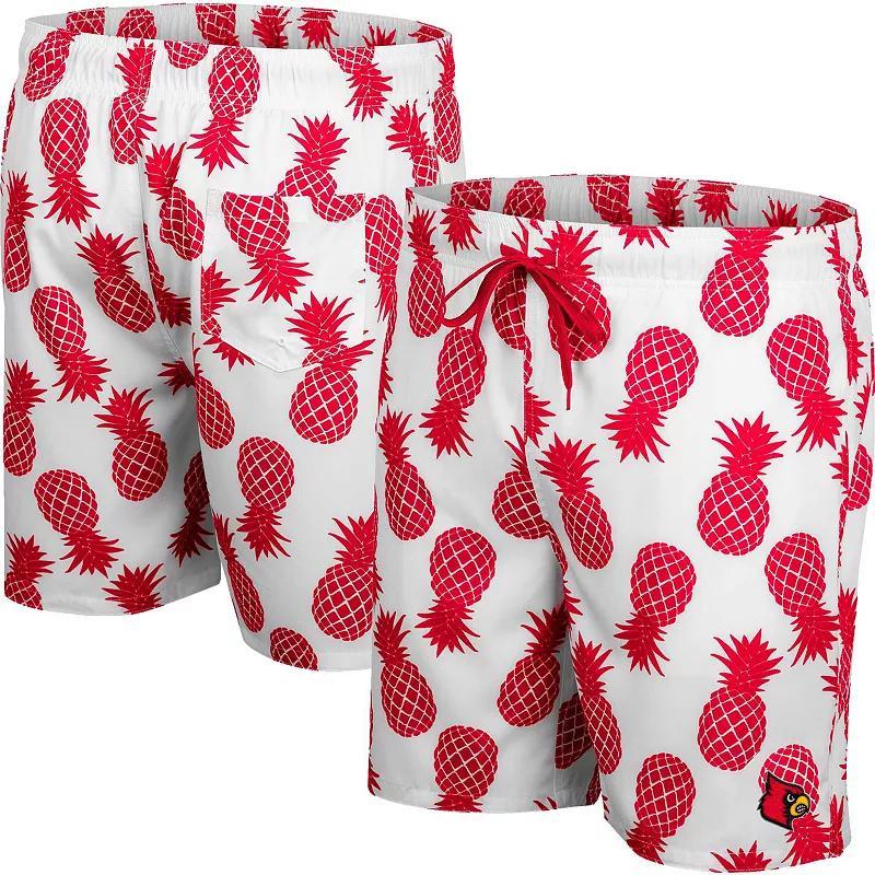 Mens Colosseum Louisville Cardinals Pineapples Swim Shorts Product Image