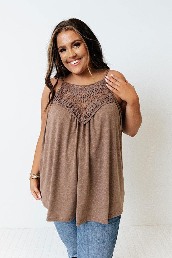 Beachy Bonding Shift Tank In Mocha Curves Product Image