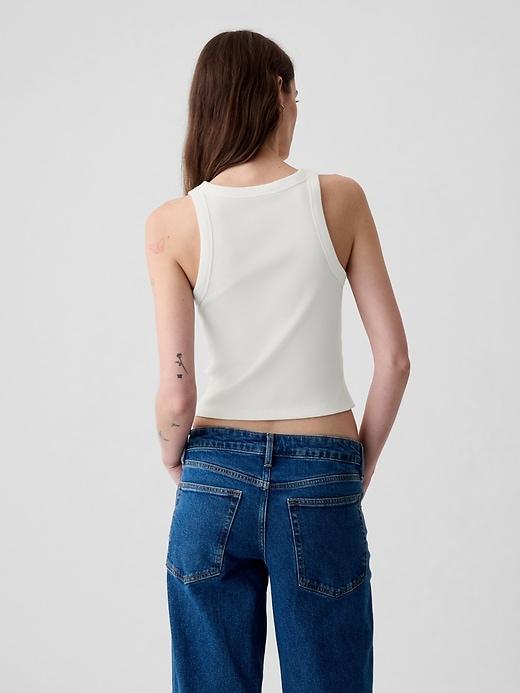 Modern Rib Cropped Halter Top Product Image