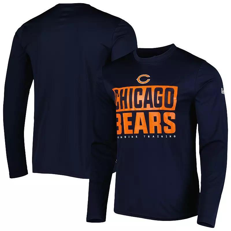 Mens New Era Navy Chicago Bears Combine Authentic Offsides Long Sleeve T-shirt Product Image