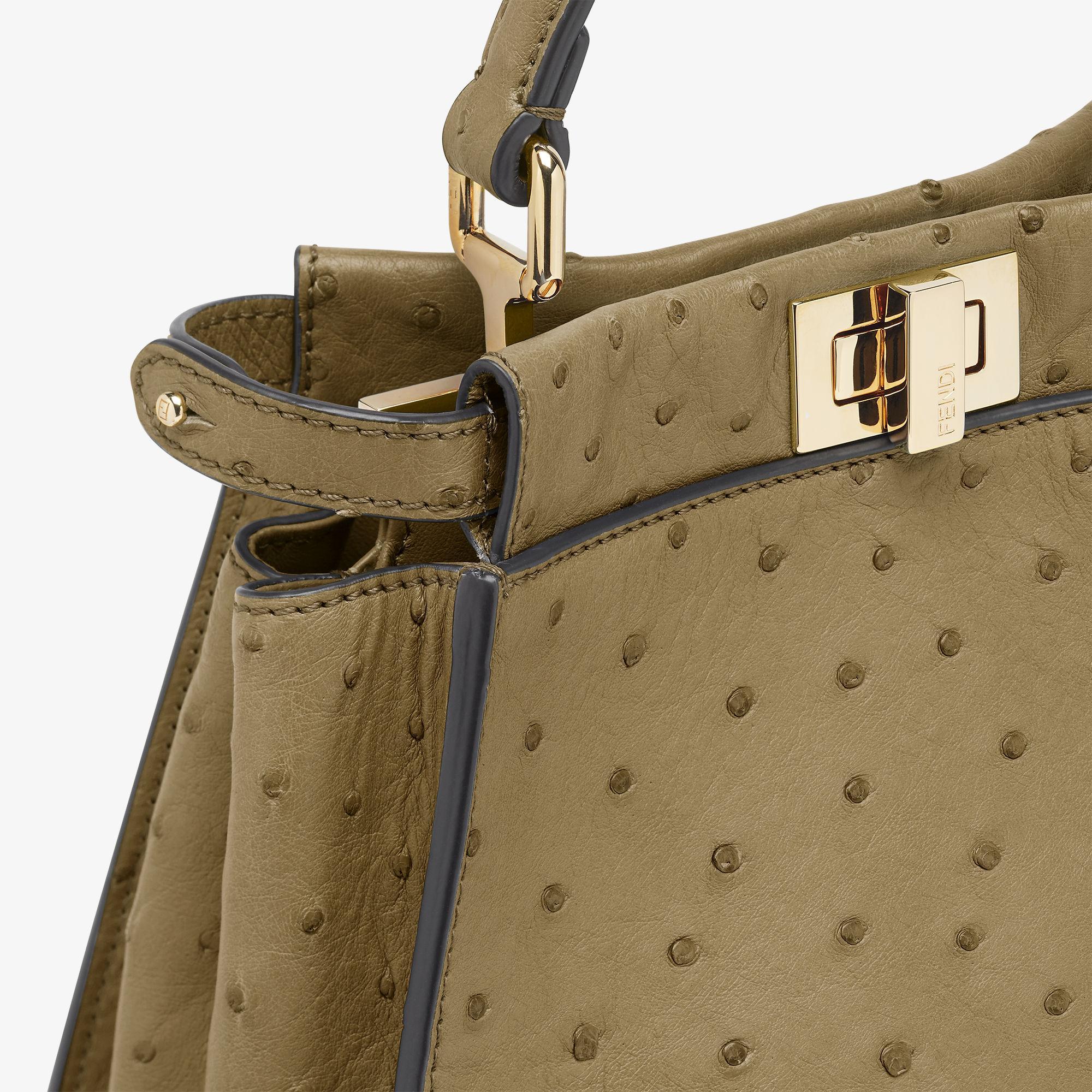 Peekaboo MiniGreen ostrich leather bag Product Image