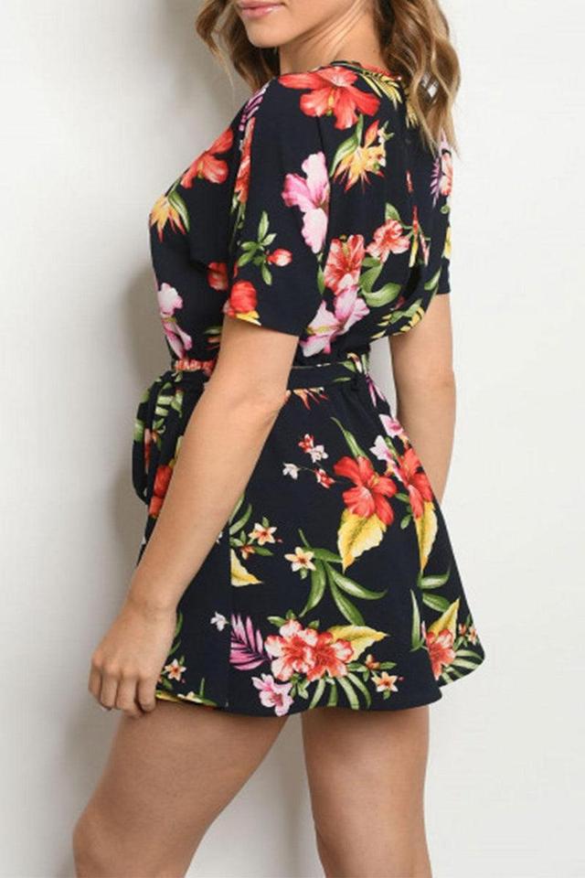 Navy Floral Romper Product Image