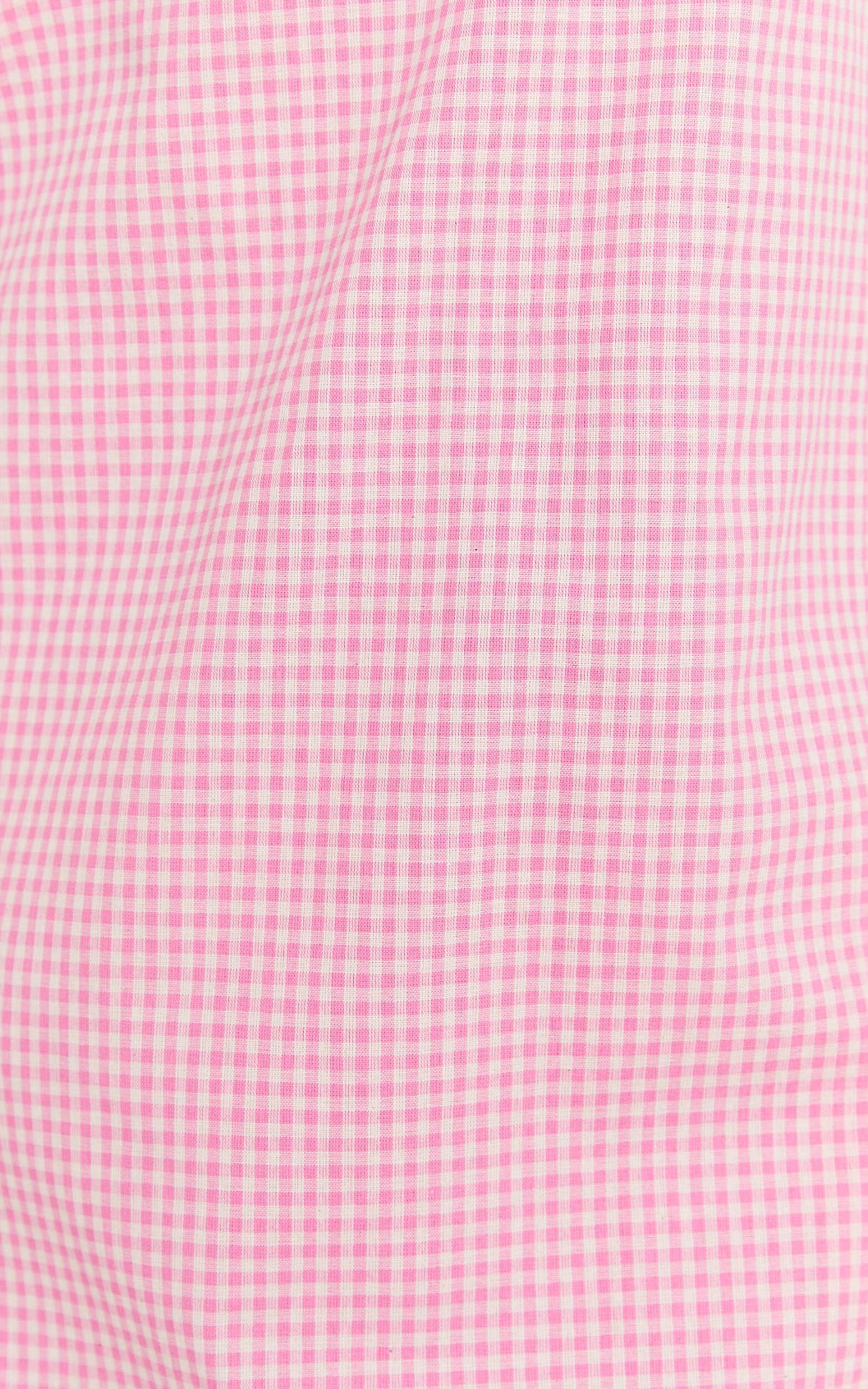 Mavie Mini Dress - Linen Strappy Shift Dress in Pink Gingham Product Image