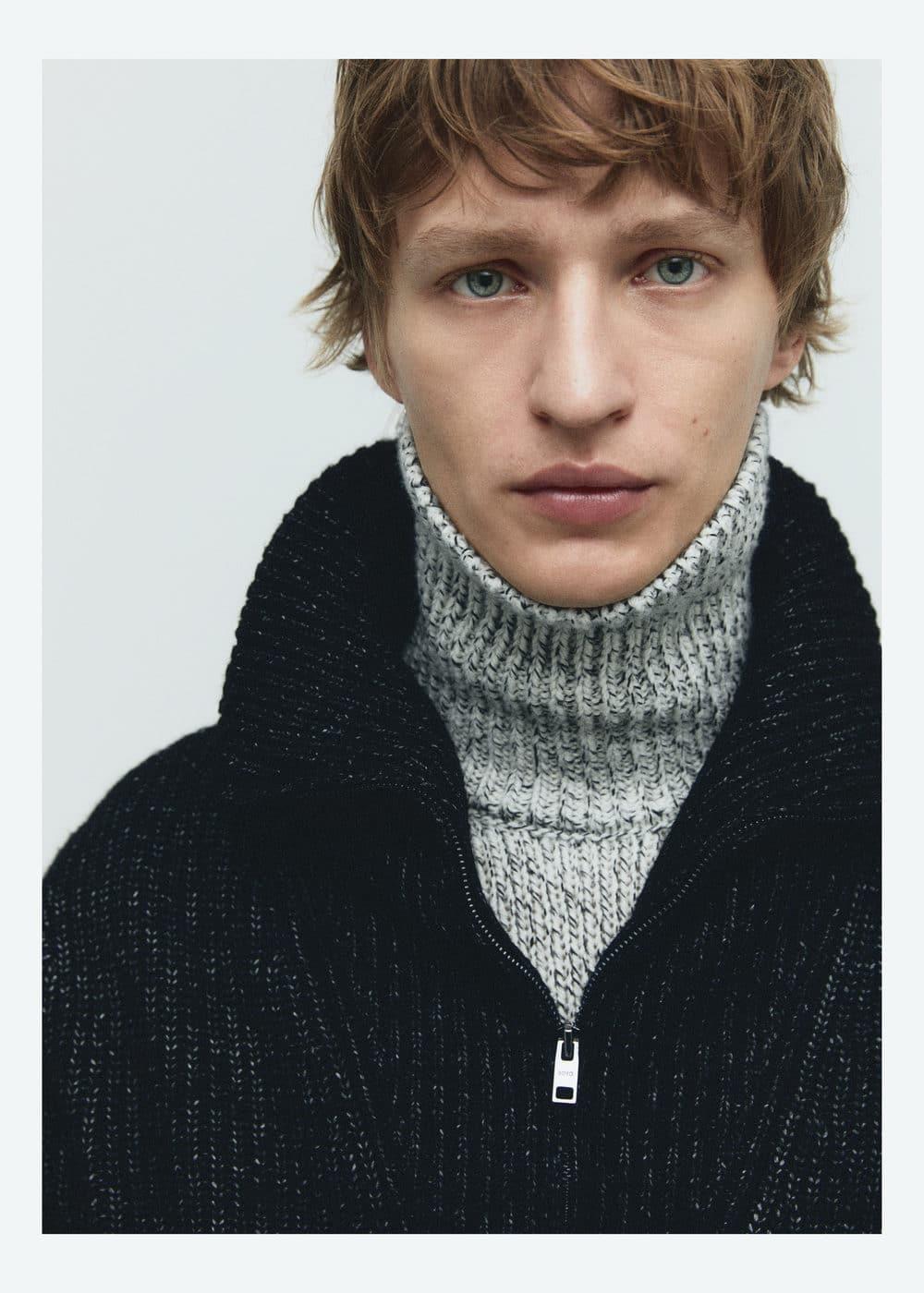 MANGO MAN - Wool turtleneck sweater light/pastel greyMen Product Image