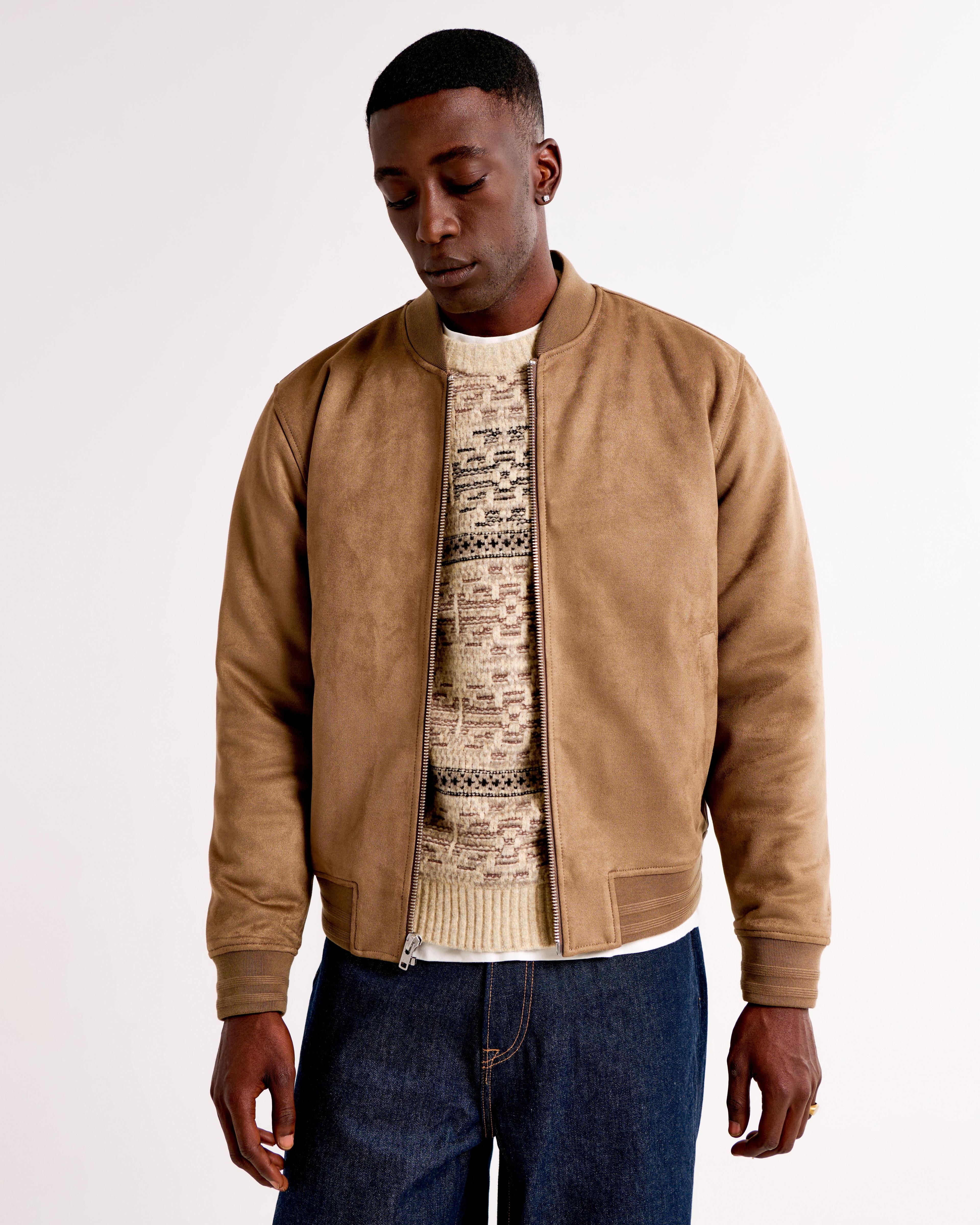 Vegan Suede Bomber Jacket Product Image