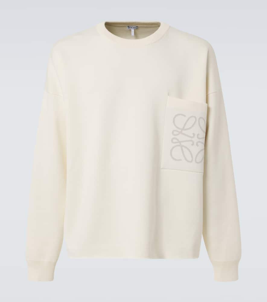 LOEWE Anagram Cotton-blend Sweatshirt In White Product Image