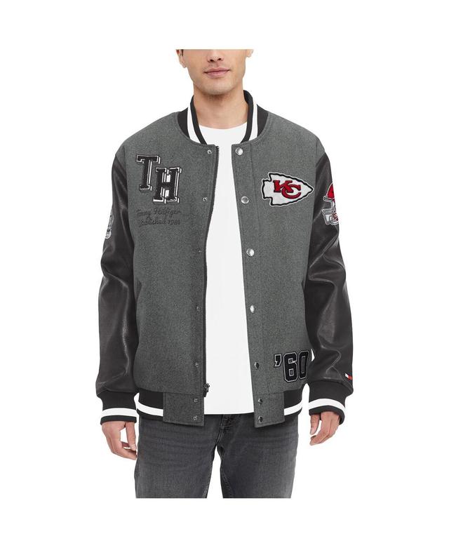 Mens Tommy Hilfiger Heather Gray Kansas City Chiefs Gunner Full-Zip Varsity Jacket - Heather Gray Product Image