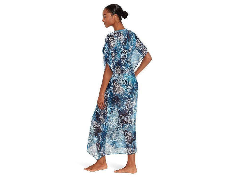 Lauren Ralph Lauren Indigo Patchwork Midi Caftan Cover Up (Multicolor) Women's Swimwear Product Image