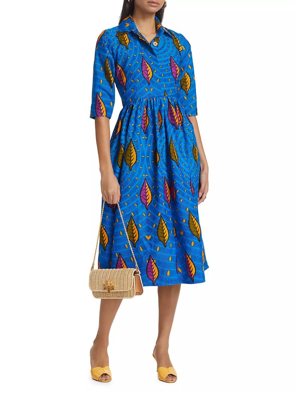 Lade Leaf Cotton Midi Shirtdress Product Image