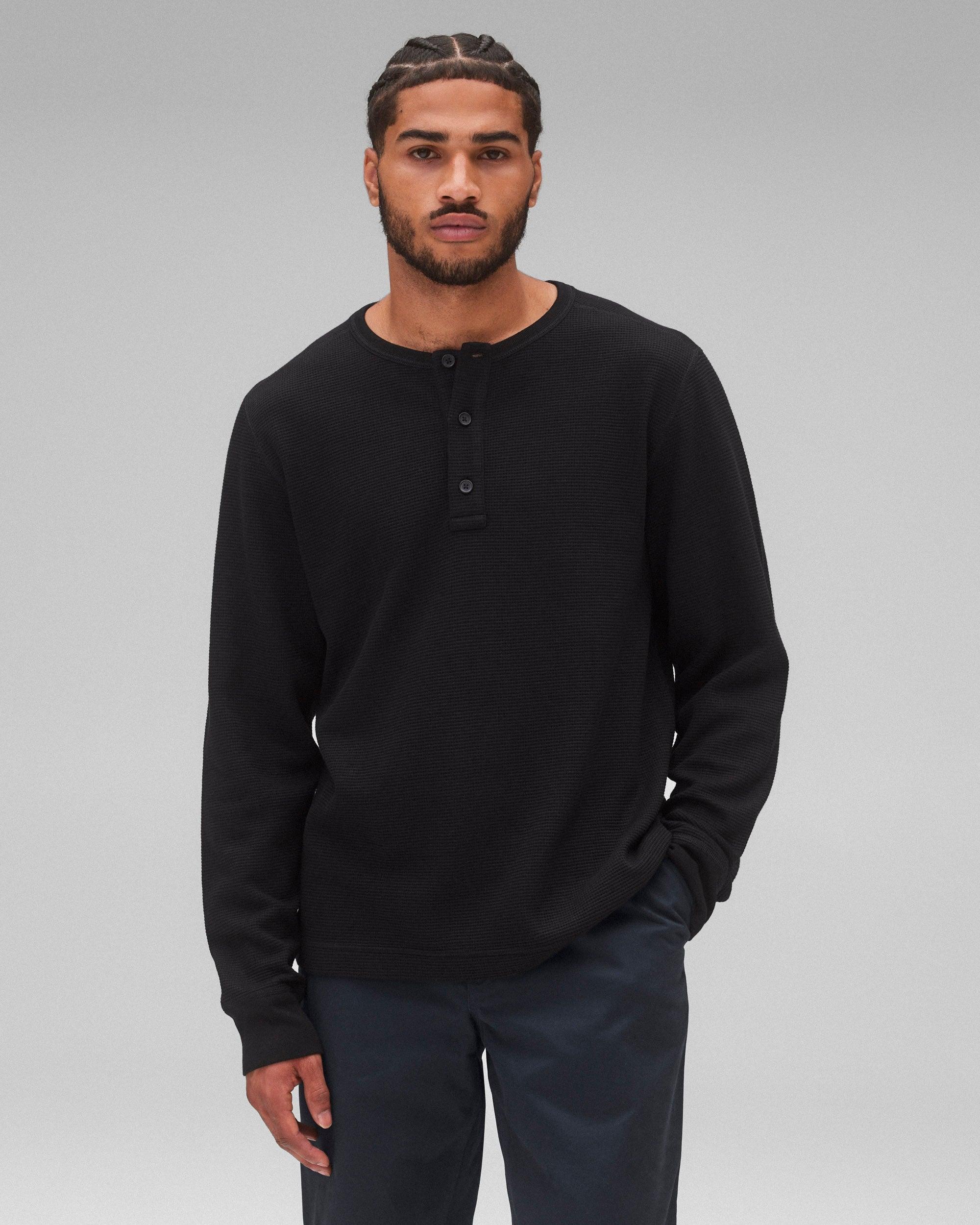 Lightweight Waffle Henley Male Product Image