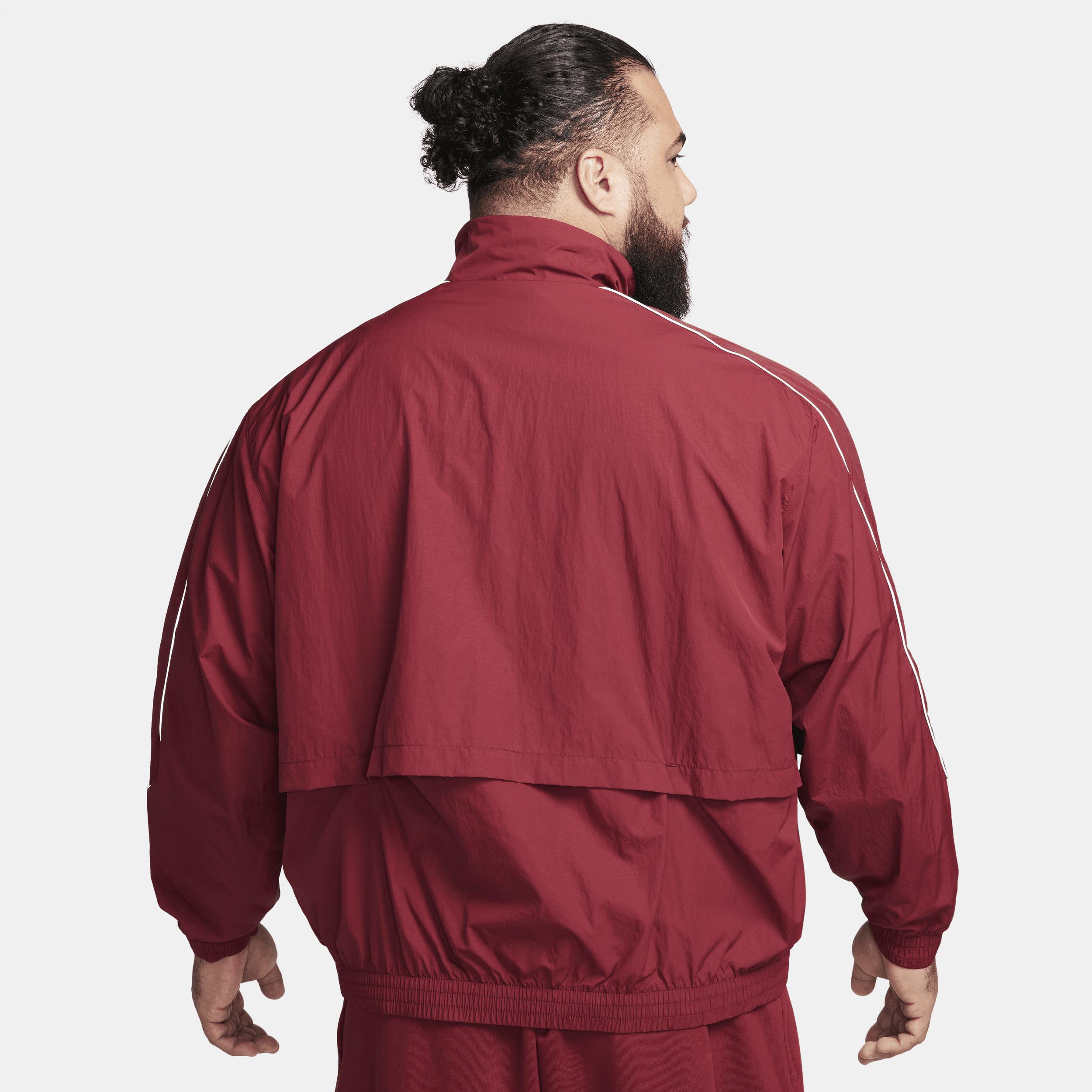 Men's Sportswear Solo Swoosh Woven Track Jacket In Team Red/white Product Image