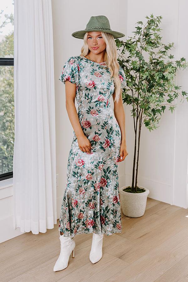 Feeling Luxurious Floral Velvet Midi Product Image