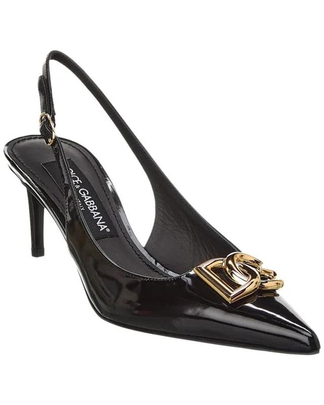 Dg Logo 60 Leather Slingback Pump In Black Product Image