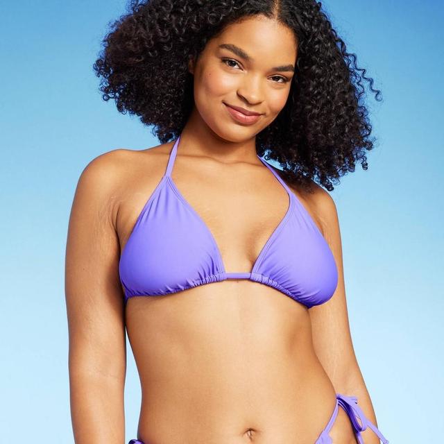 WomensTriangle Bikini Top - Wild Fable Purple XS: Stretchy, Fully Lined, Open Back, Nylon & Spandex Product Image