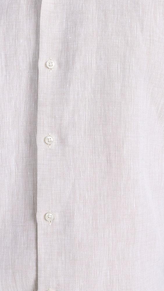 BOSS Slim-Fit Shirt In Linen with Spread Collar | Shopbop Product Image