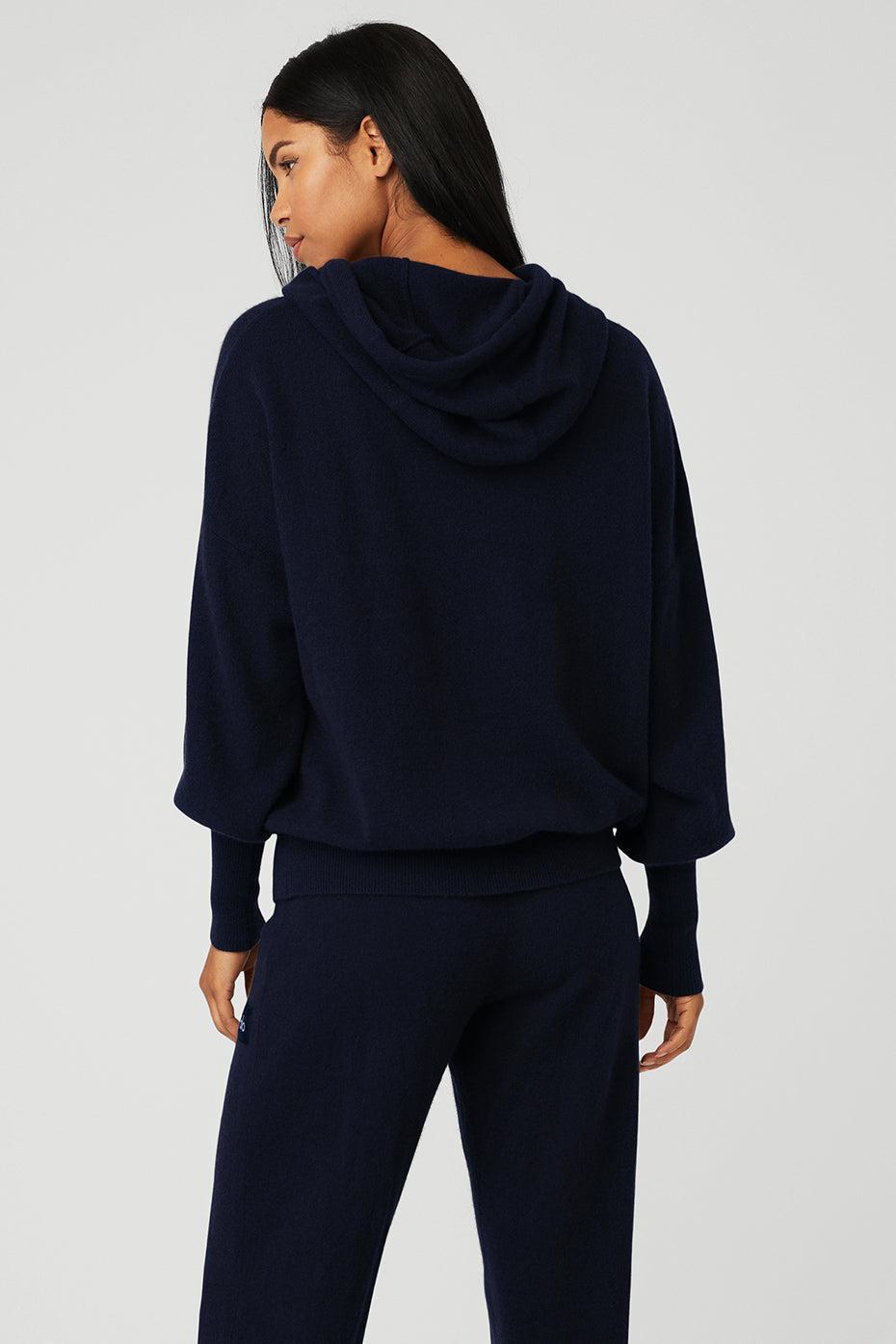 Cashmere Jet Set Hoodie - Navy Female Product Image