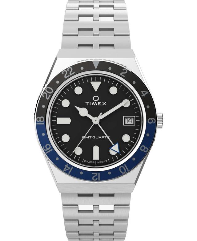 Mens Q GMT Stainless Steel Bracelet Watch Product Image