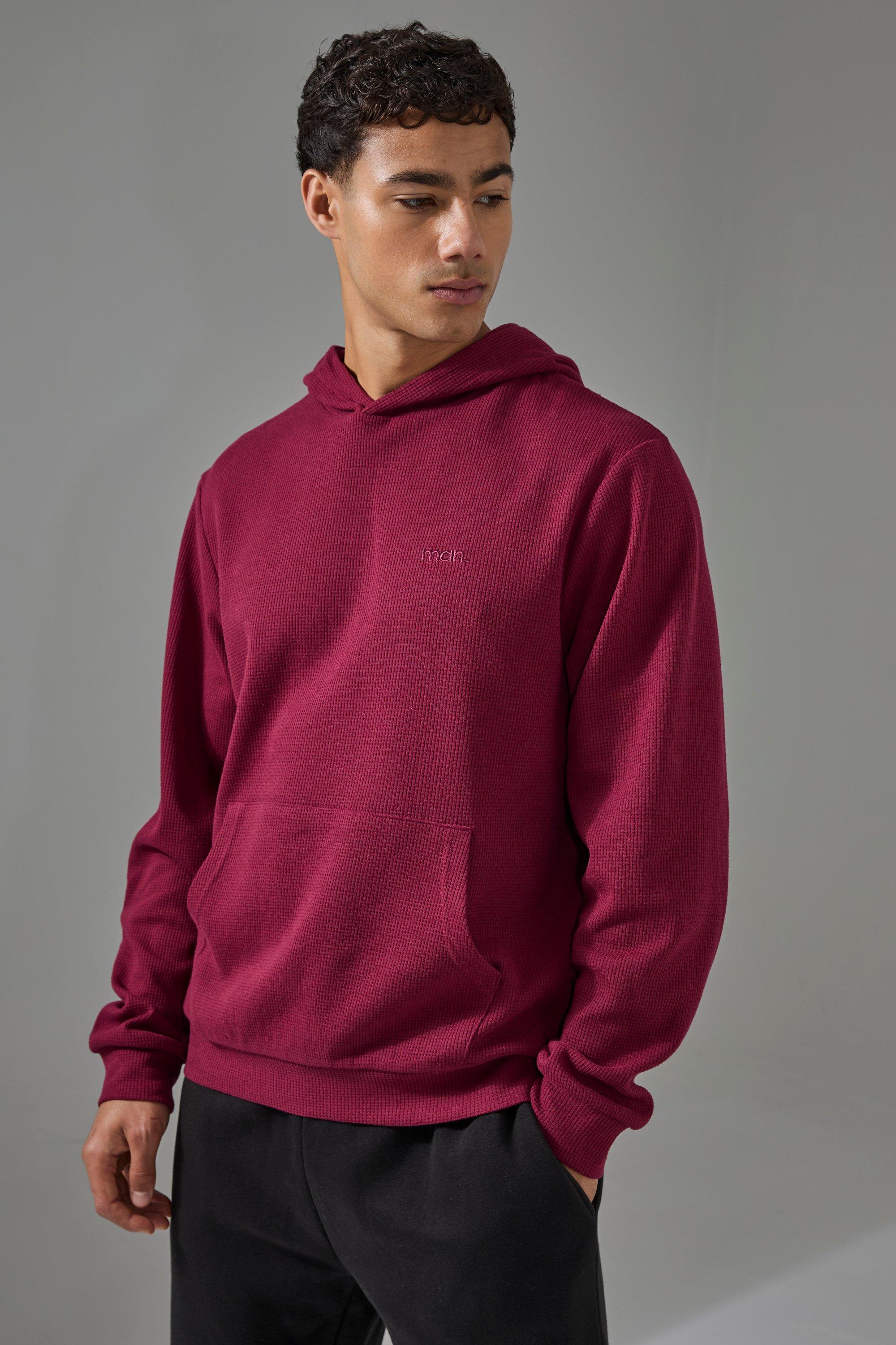 Man Sport Waffle Regular Fit Hoodie | boohooMAN USA Product Image