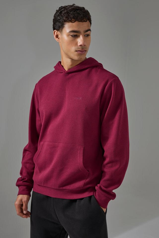 Man Sport Waffle Regular Fit Hoodie | boohooMAN USA Product Image