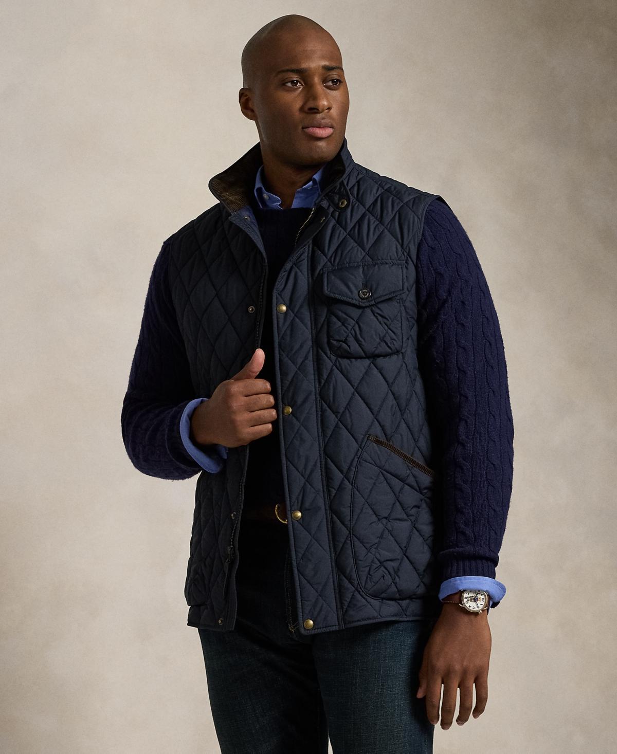 Polo Ralph Lauren Mens Big & Tall The Beaton Quilted Utility Vest - Navy Product Image