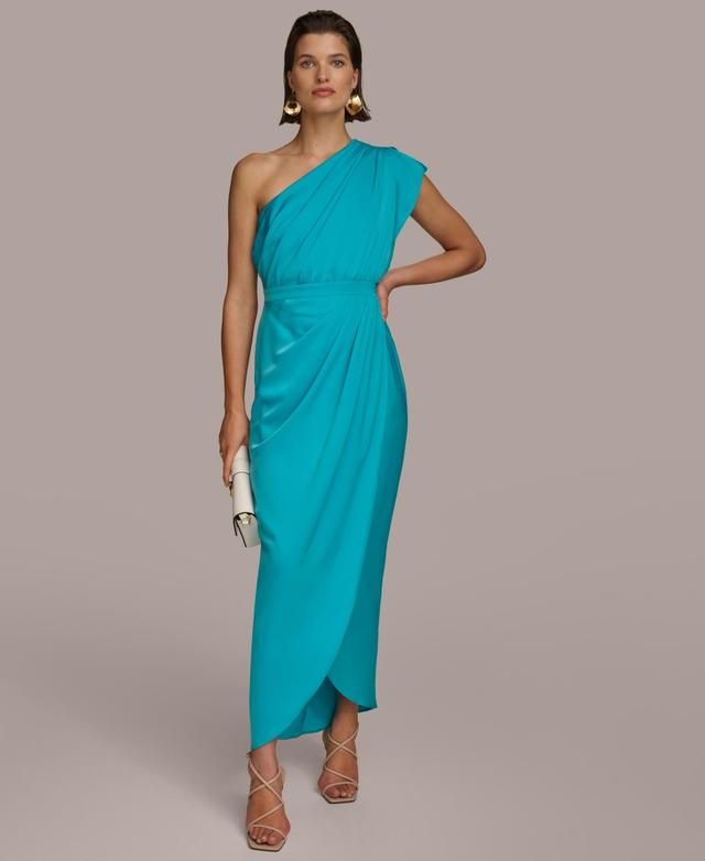 Women's Asymmetric Draped Sleeveless Gown Product Image