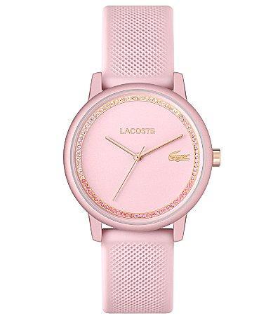 Lacoste Womens 12.12 Quartz Analog Pink Silicone Strap Watch Product Image