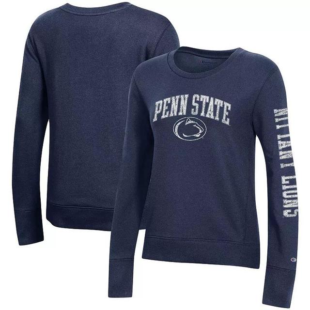 Womens Champion Penn State Nittany Lions University 2.0 Fleece Crewneck Sweatshirt Blue Product Image