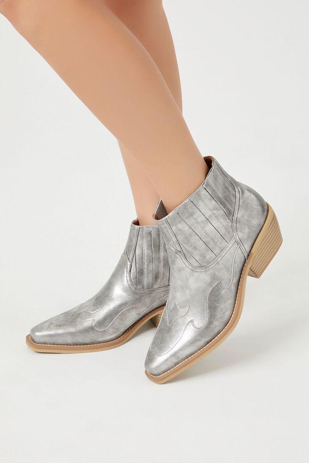 Metallic Pointed Toe Booties | Forever 21 product image