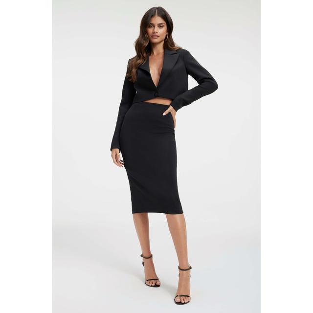 Womens Shiny Scuba Pencil Skirt | Black, Size 3XL | Good American by Khlo Kardashian Product Image