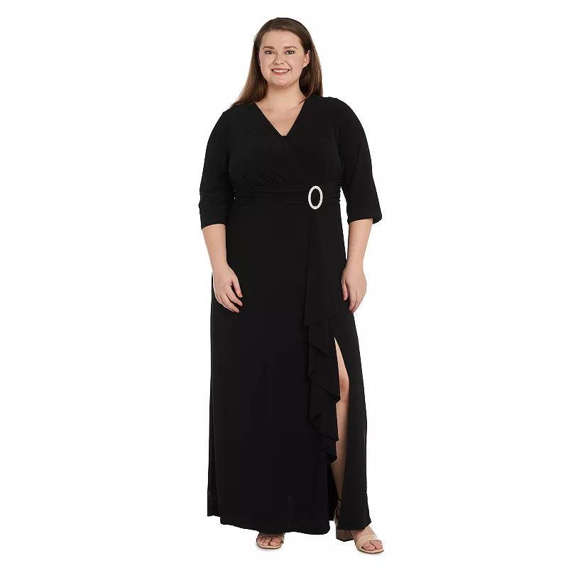 Plus Size R&M Richards Cascade Wrap Dress, Womens Product Image