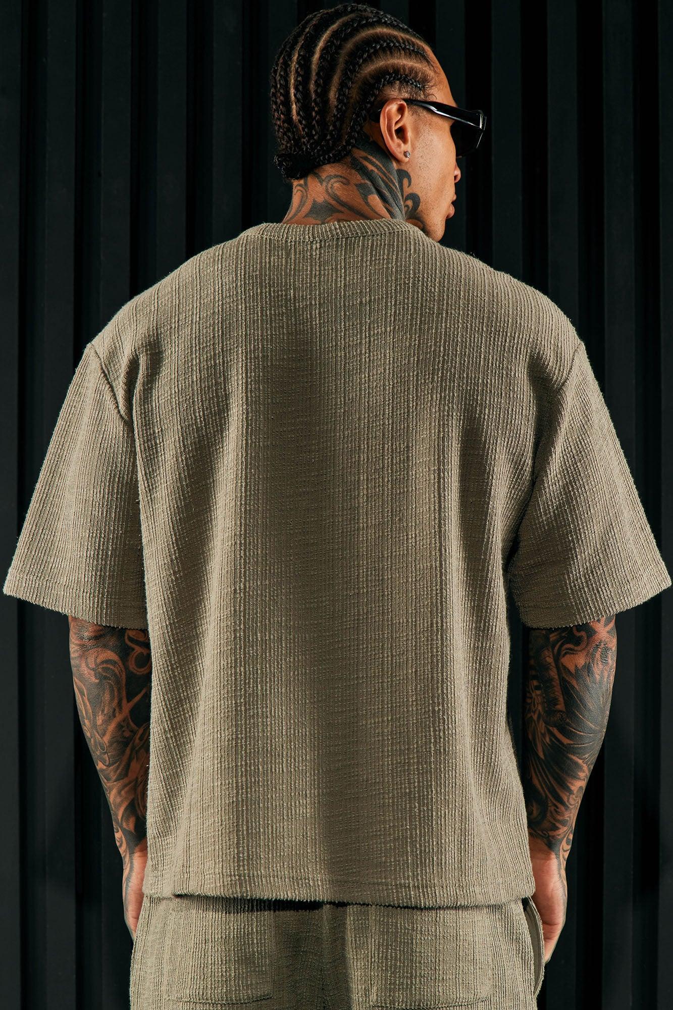 Dean Textured Short Sleeve Tee - Olive Product Image