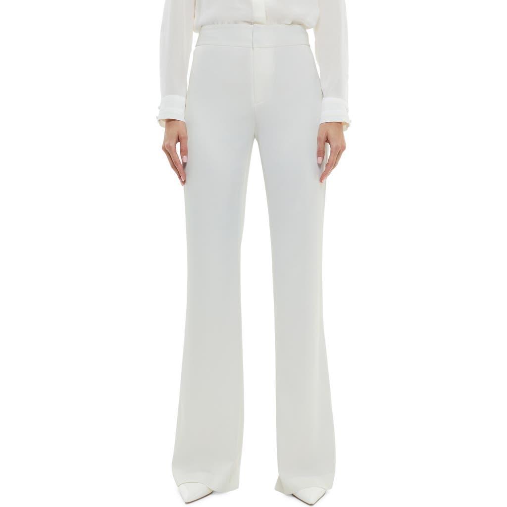 ALICE AND OLIVIA Deanna High Rise Slim Bootcut Pant In White Product Image