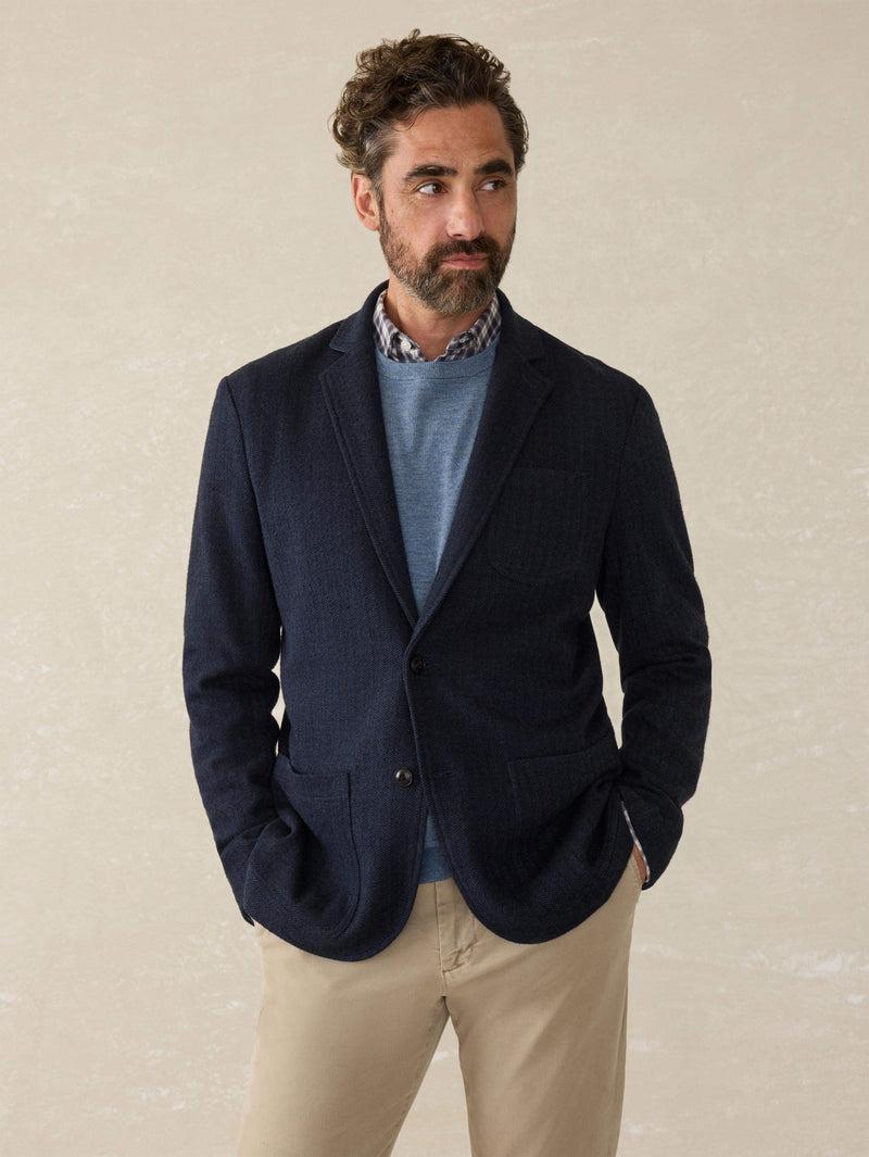 Inlet Knit Tweed Blazer - Navy Twilight Herringbone product image