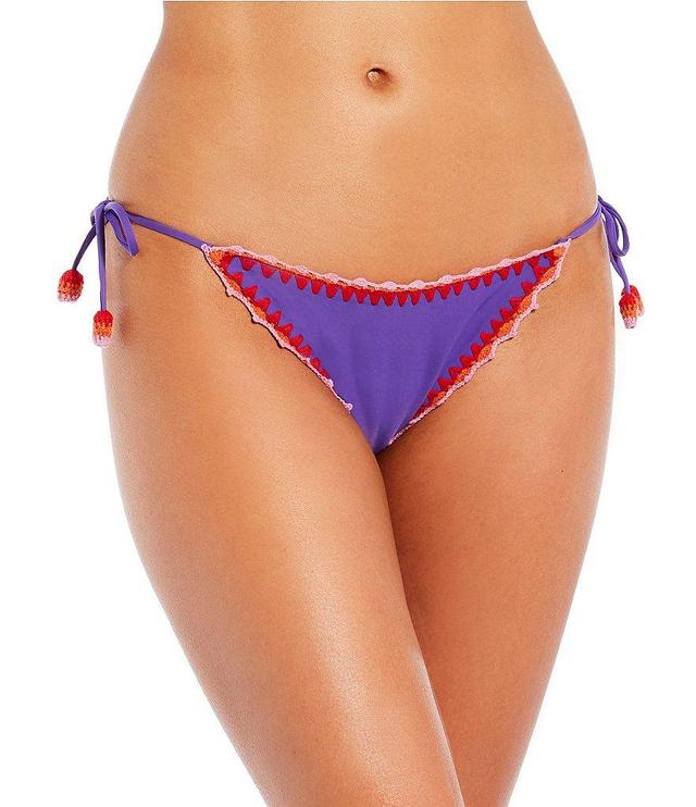 Gianni Bini x DANNIJO Kyla Solid Crochet Trim Side Tie Swim Bottom Product Image